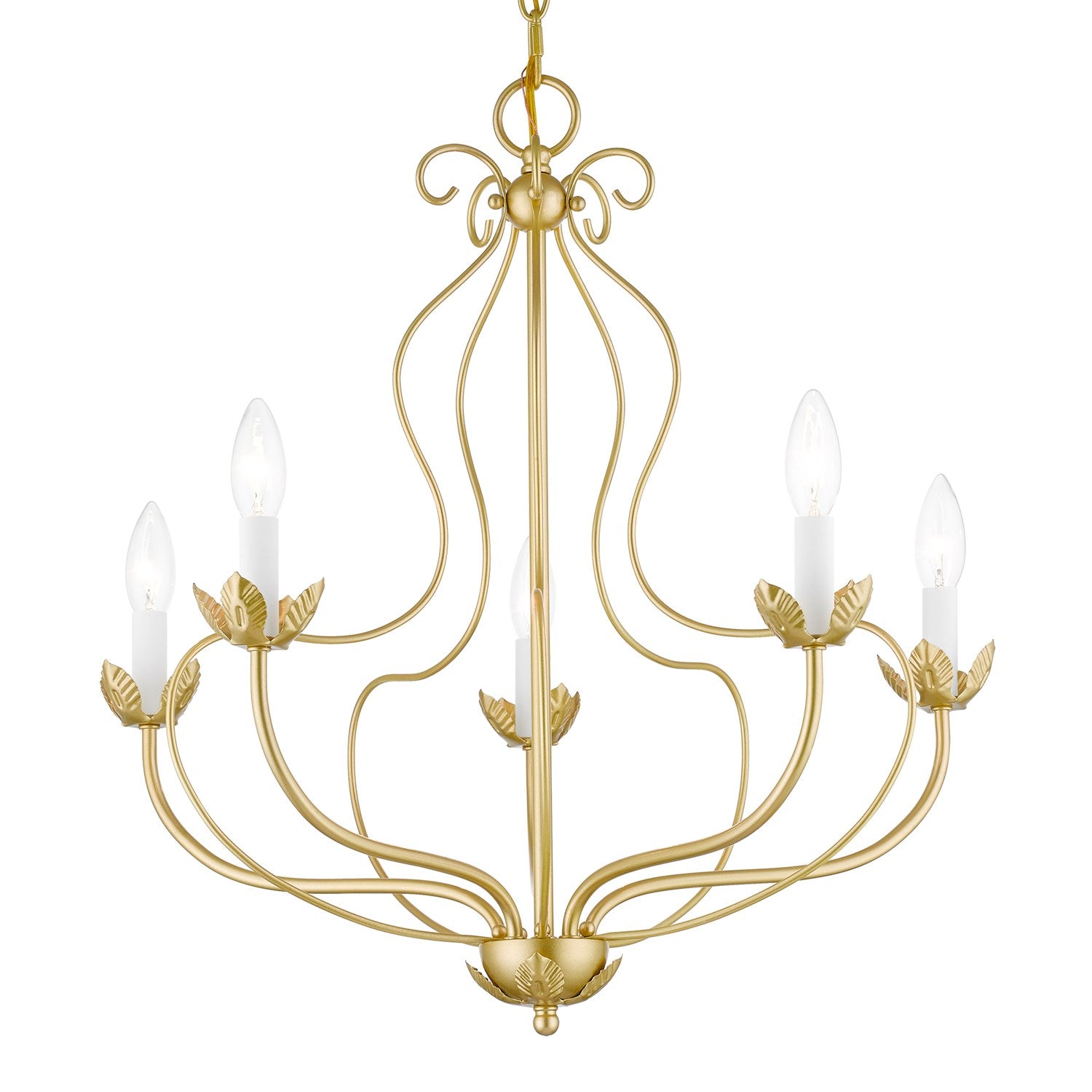 5 Light Soft Gold Chandelier