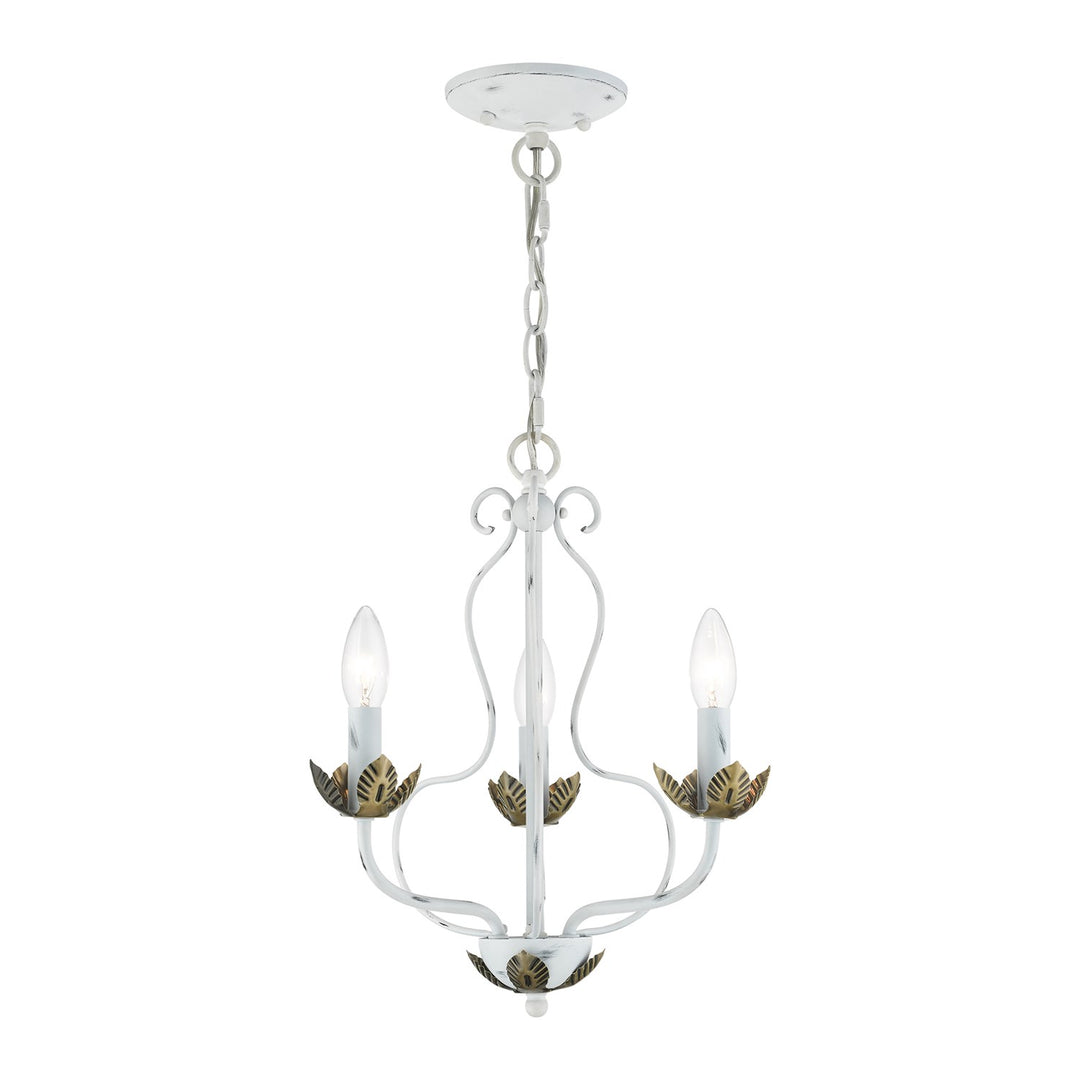 3 Light Antique White Chandelier by Livex Lighting