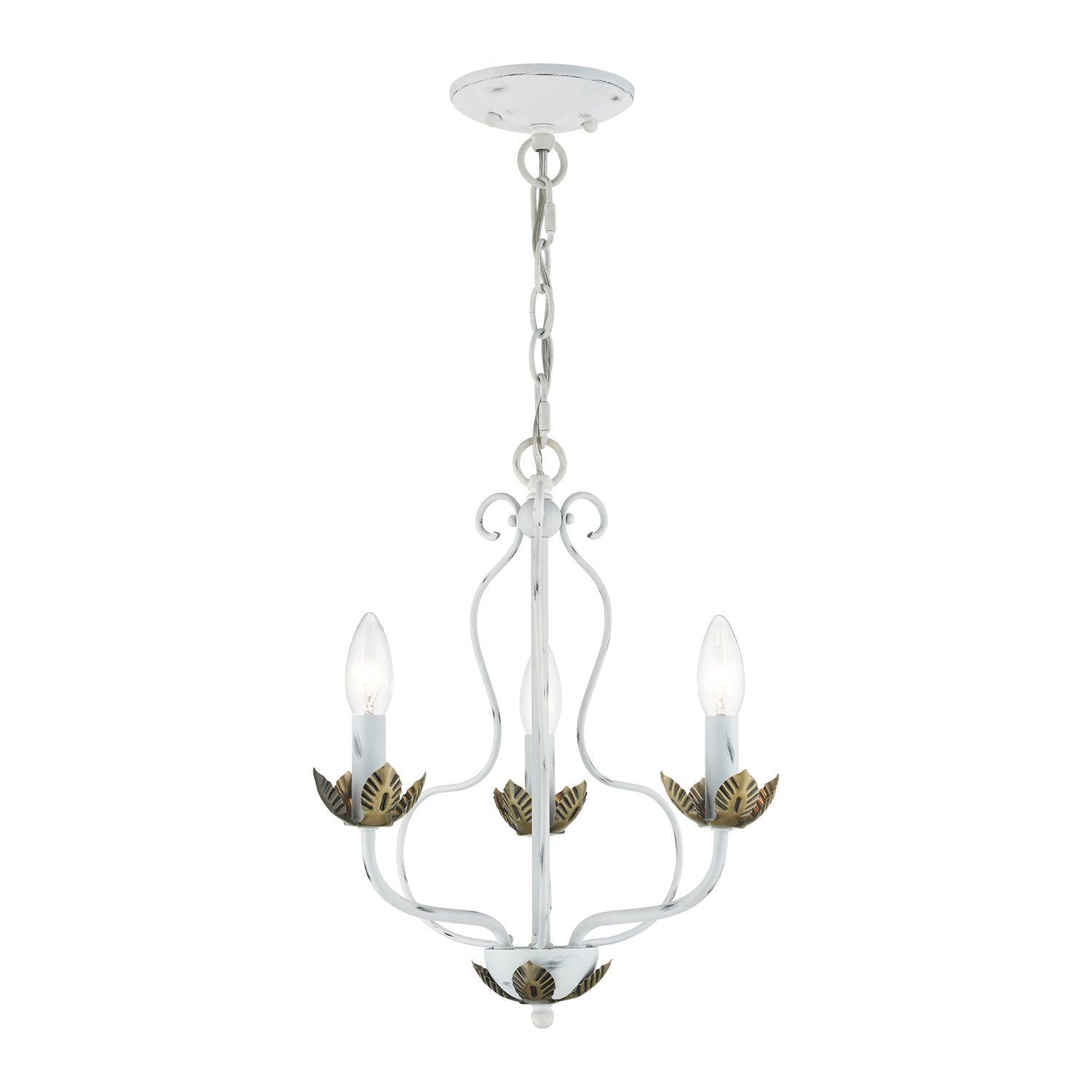 3 Light Antique White Chandelier by Livex Lighting
