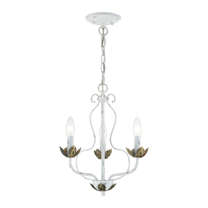 3 Light Antique White Chandelier by Livex Lighting