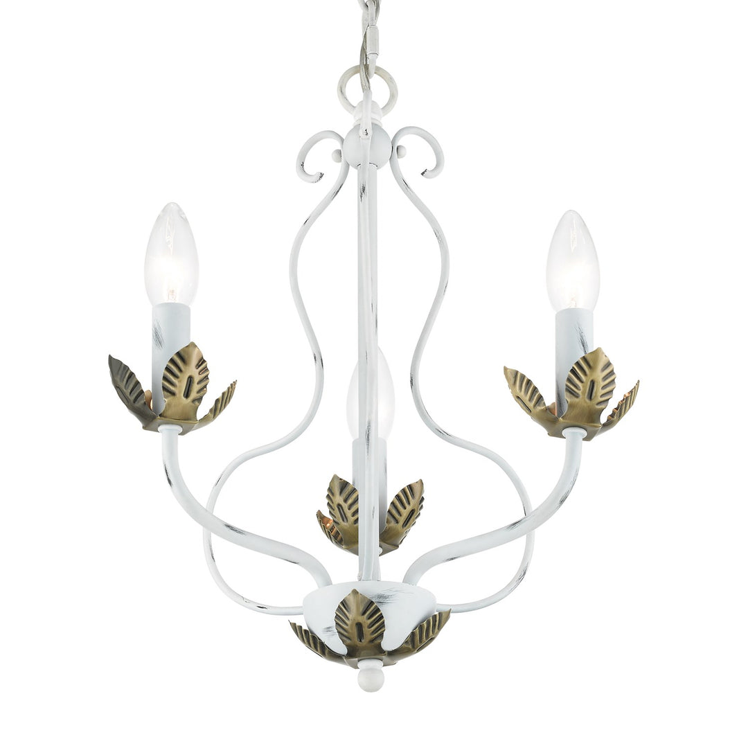 3 Light Antique White Chandelier
