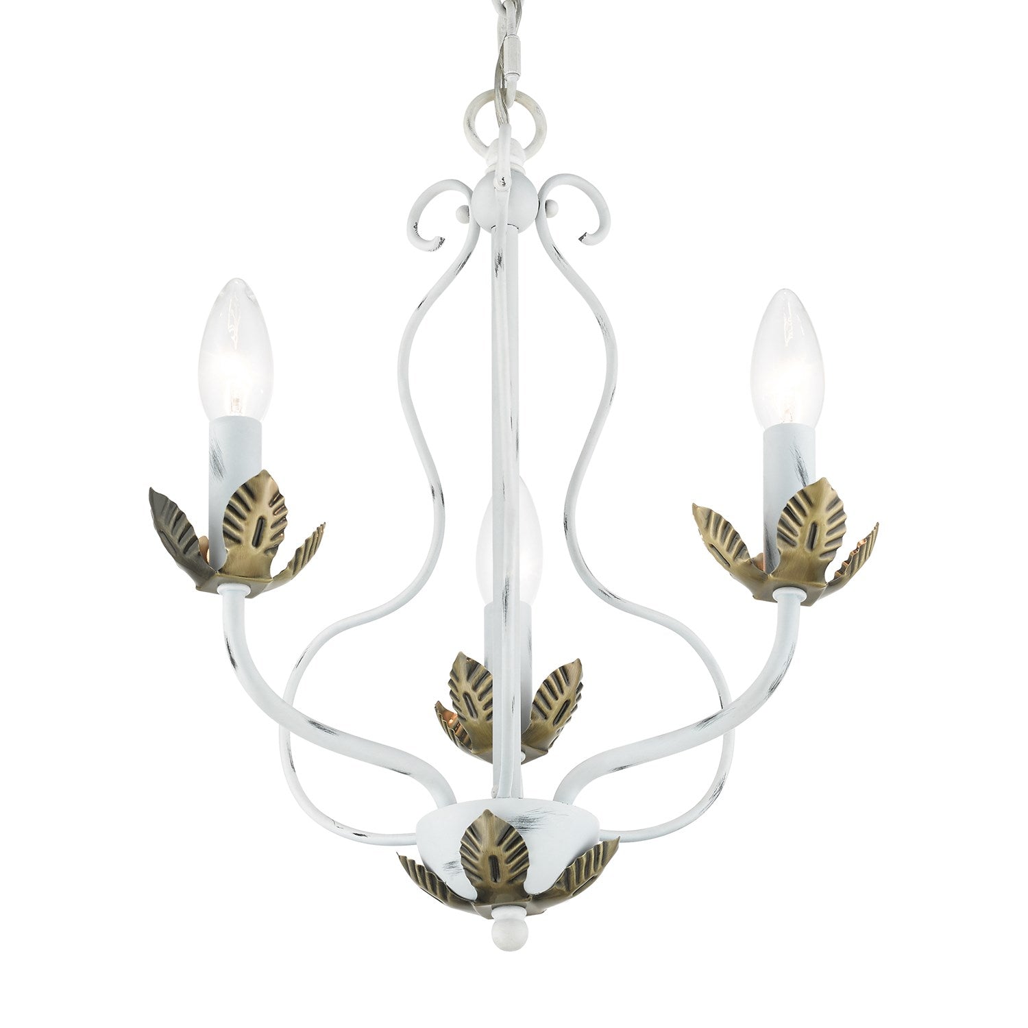 3 Light Antique White Chandelier
