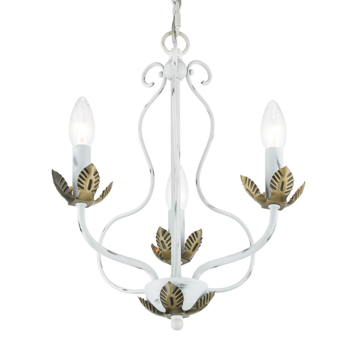 3 Light Antique White Chandelier