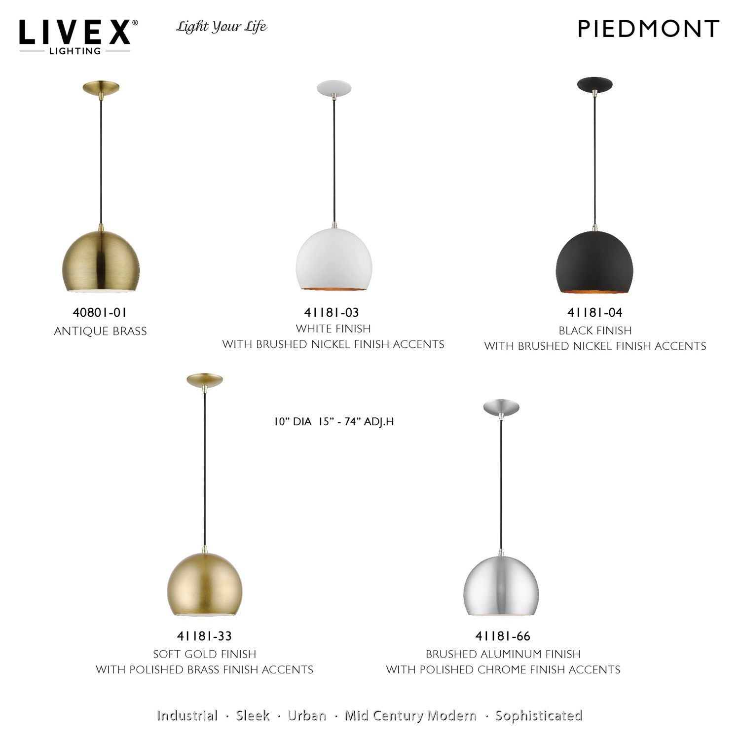 1 Light Soft Gold Pendant