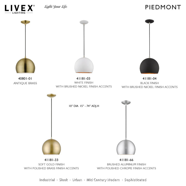 1 Light Soft Gold Pendant