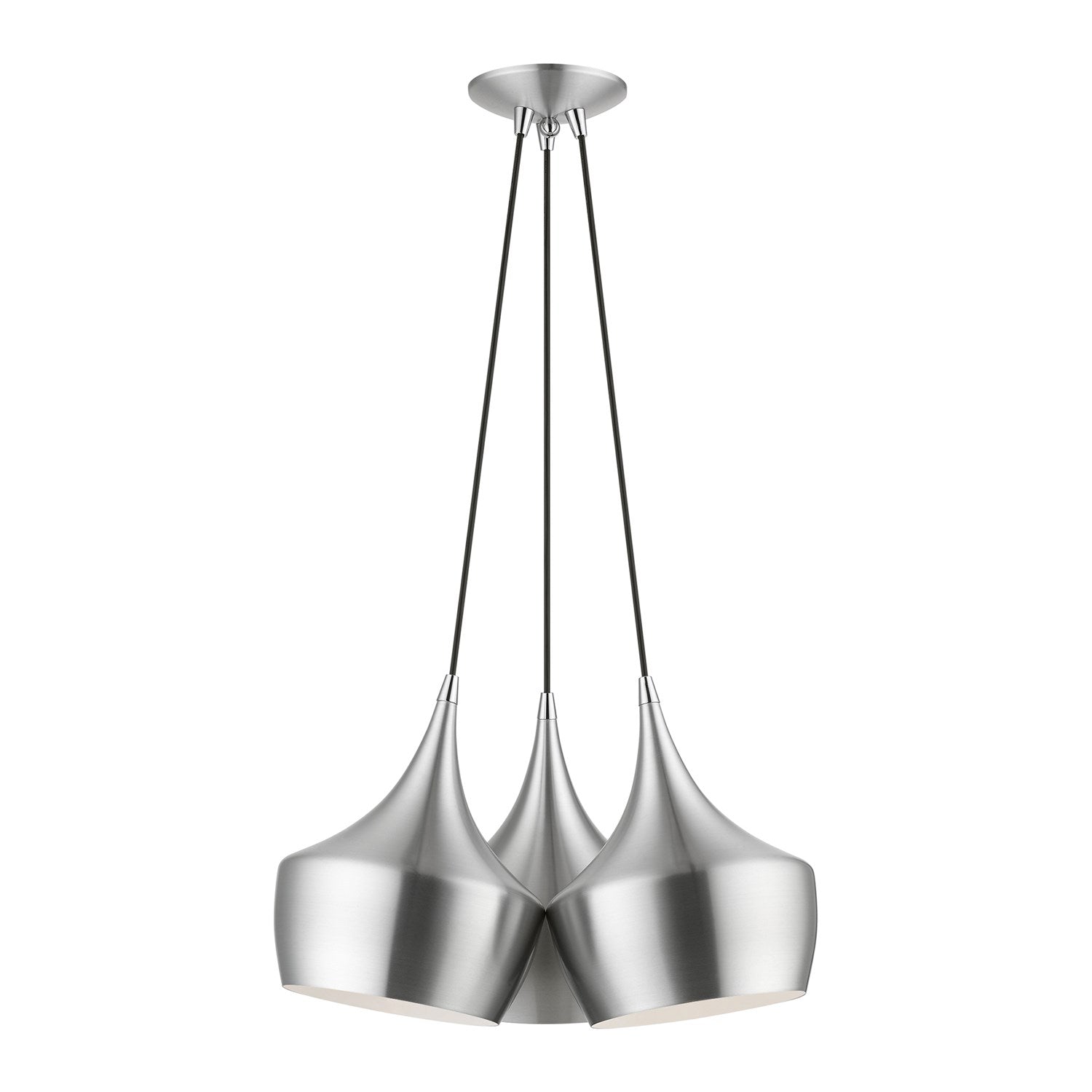3 Light Brushed Aluminum Cluster Pendant by Livex Lighting