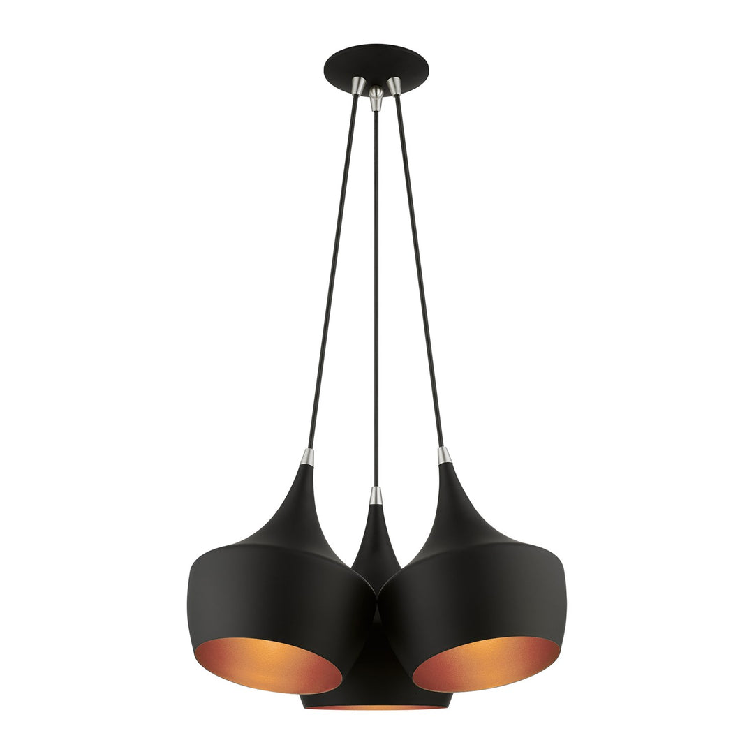 3 Light Black Cluster Pendant