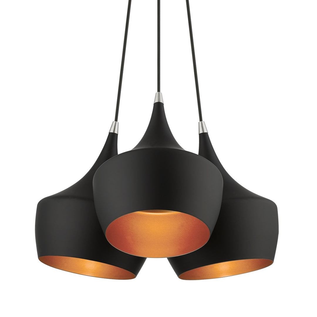 3 Light Black Cluster Pendant