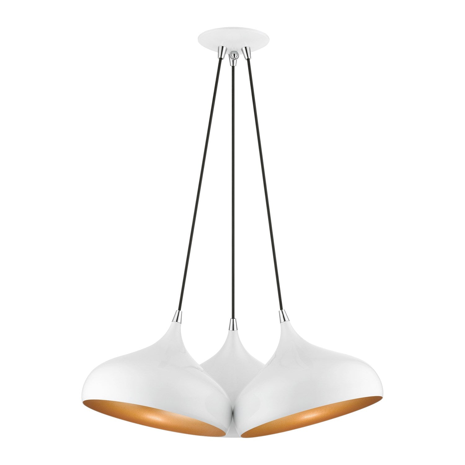 3 Light Shiny White Cluster Pendant by Livex Lighting