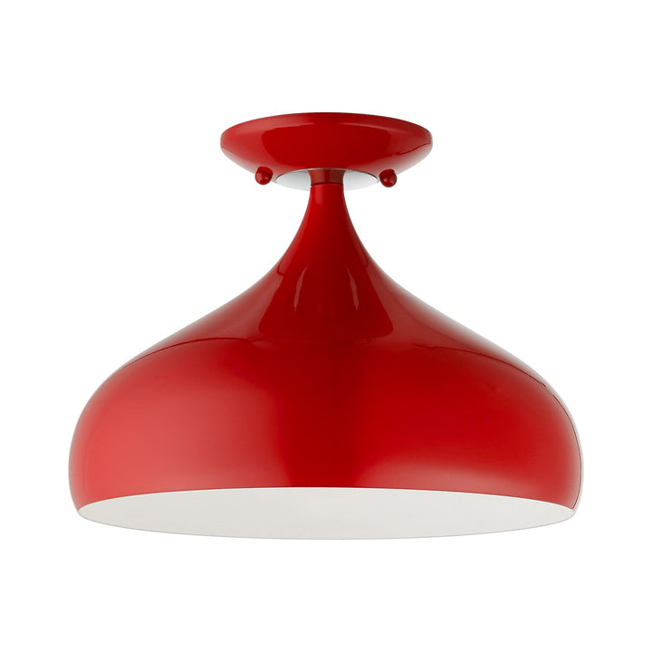 1 Light Shiny Red Semi-Flush Mount by Livex Lighting