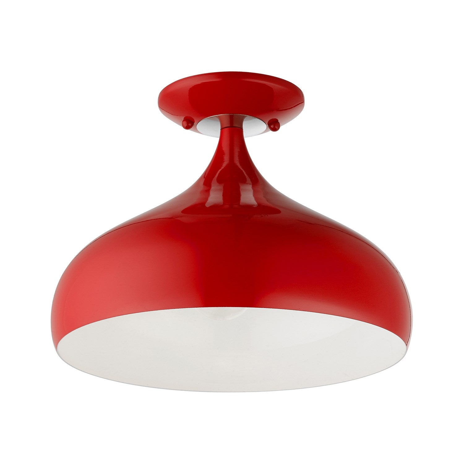 1 Light Shiny Red Semi-Flush Mount