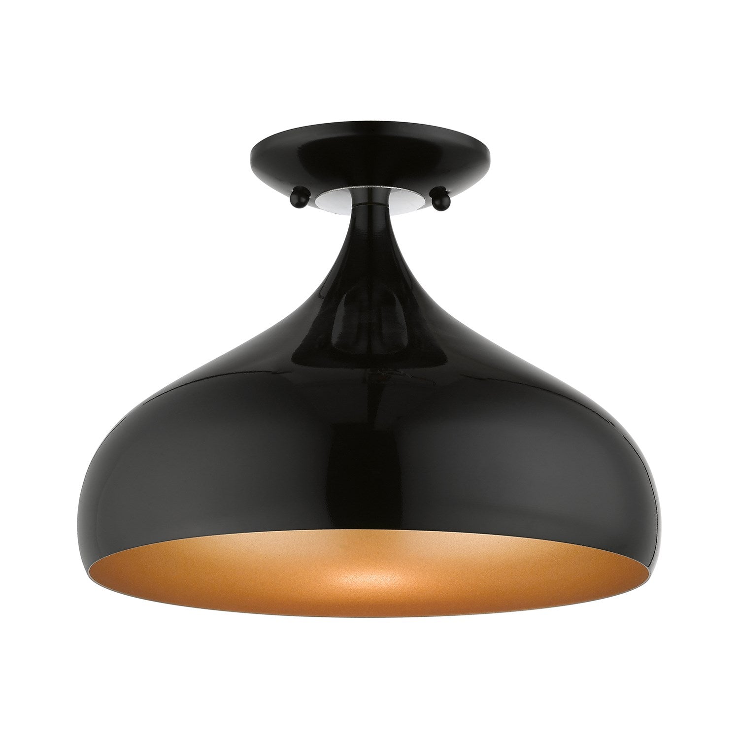 1 Light Shiny Black Semi-Flush Mount by Livex Lighting