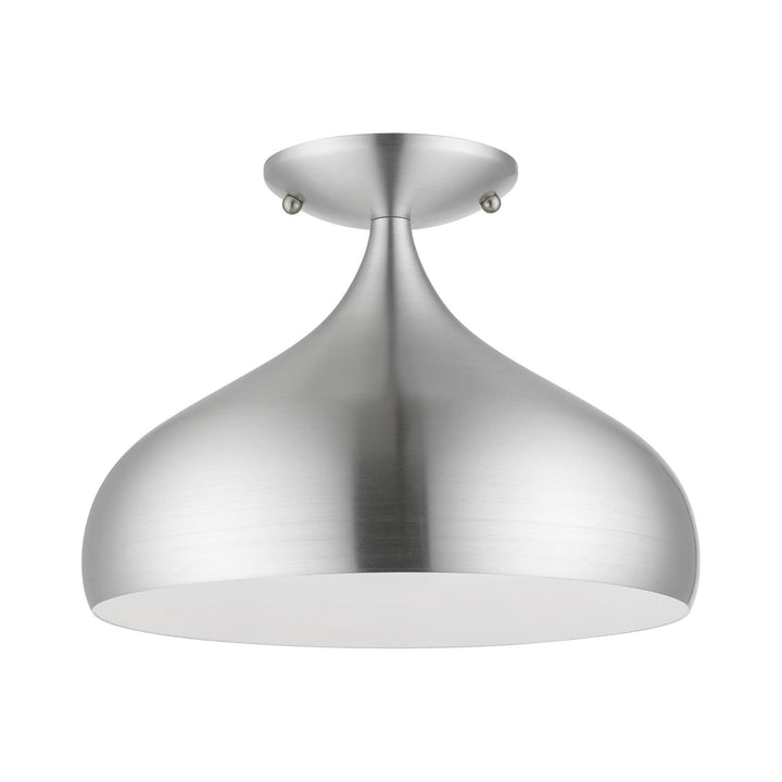 1 Light Brushed Aluminum Semi-Flush Mount by Livex Lighting