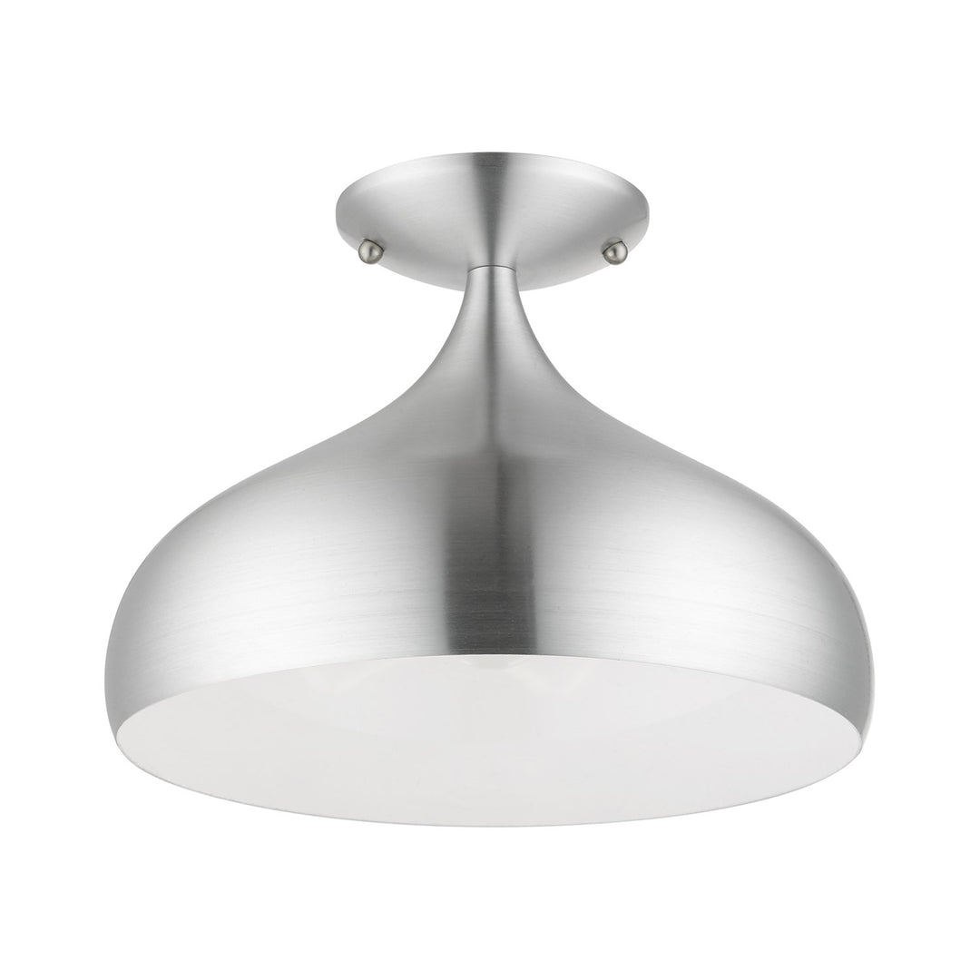 1 Light Brushed Aluminum Semi-Flush Mount
