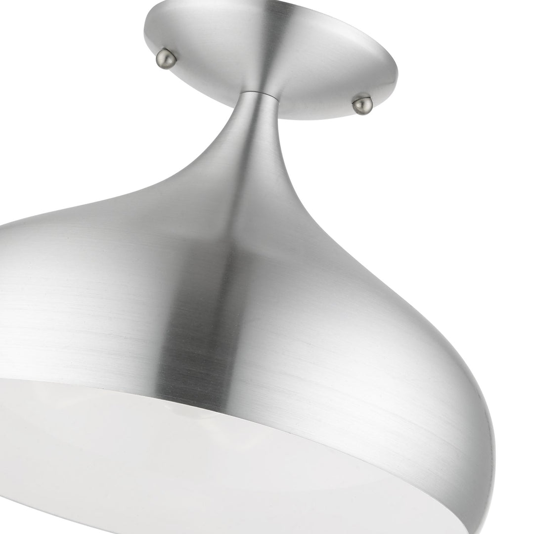 1 Light Brushed Aluminum Semi-Flush Mount