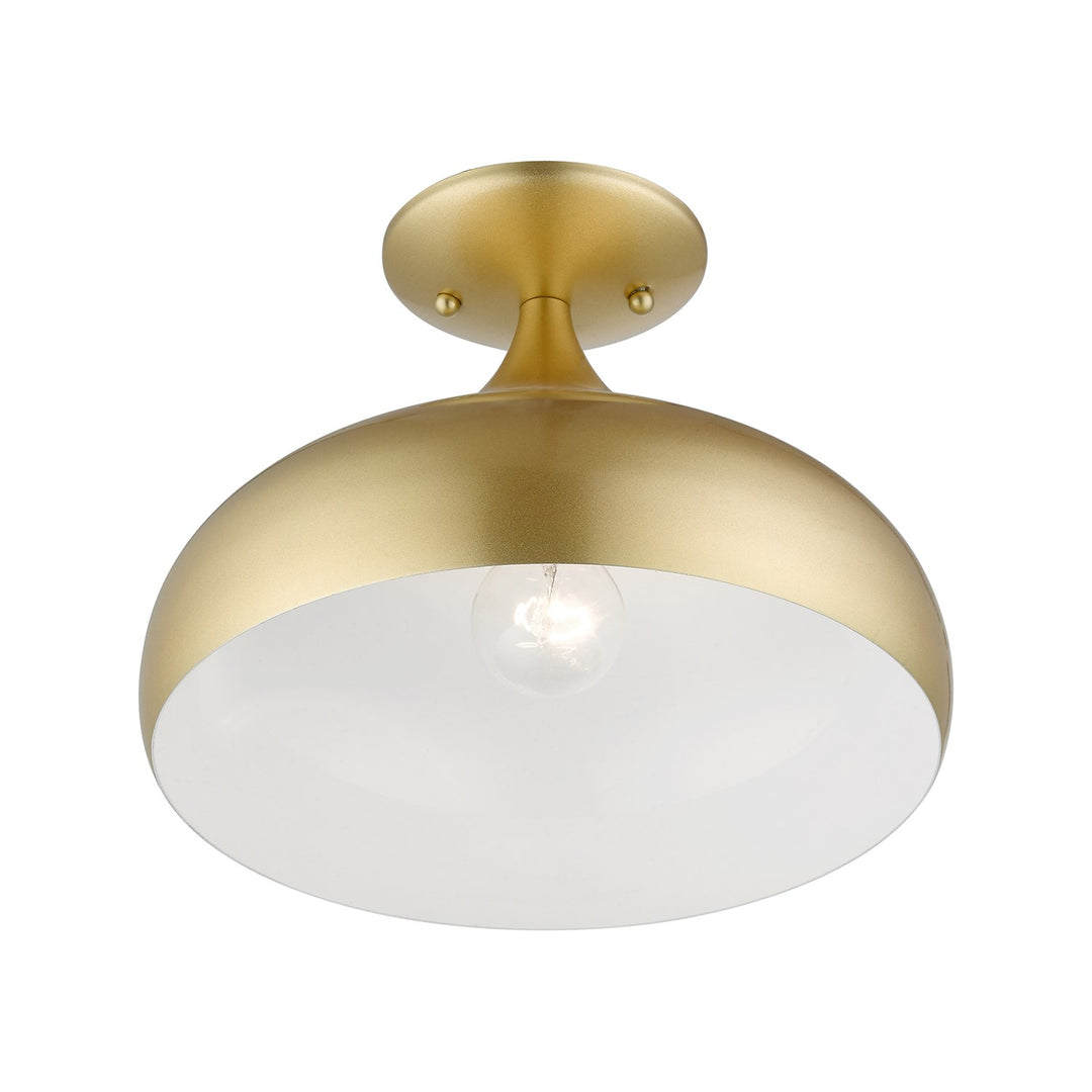 1 Light Soft Gold Semi-Flush Mount