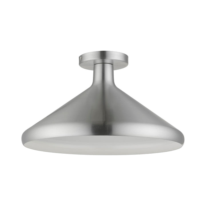 1 Light Brushed Aluminum Semi-Flush Mount by Livex Lighting