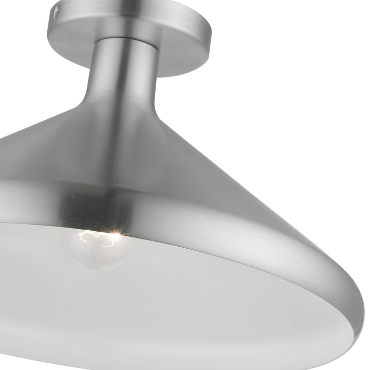1 Light Brushed Aluminum Semi-Flush Mount