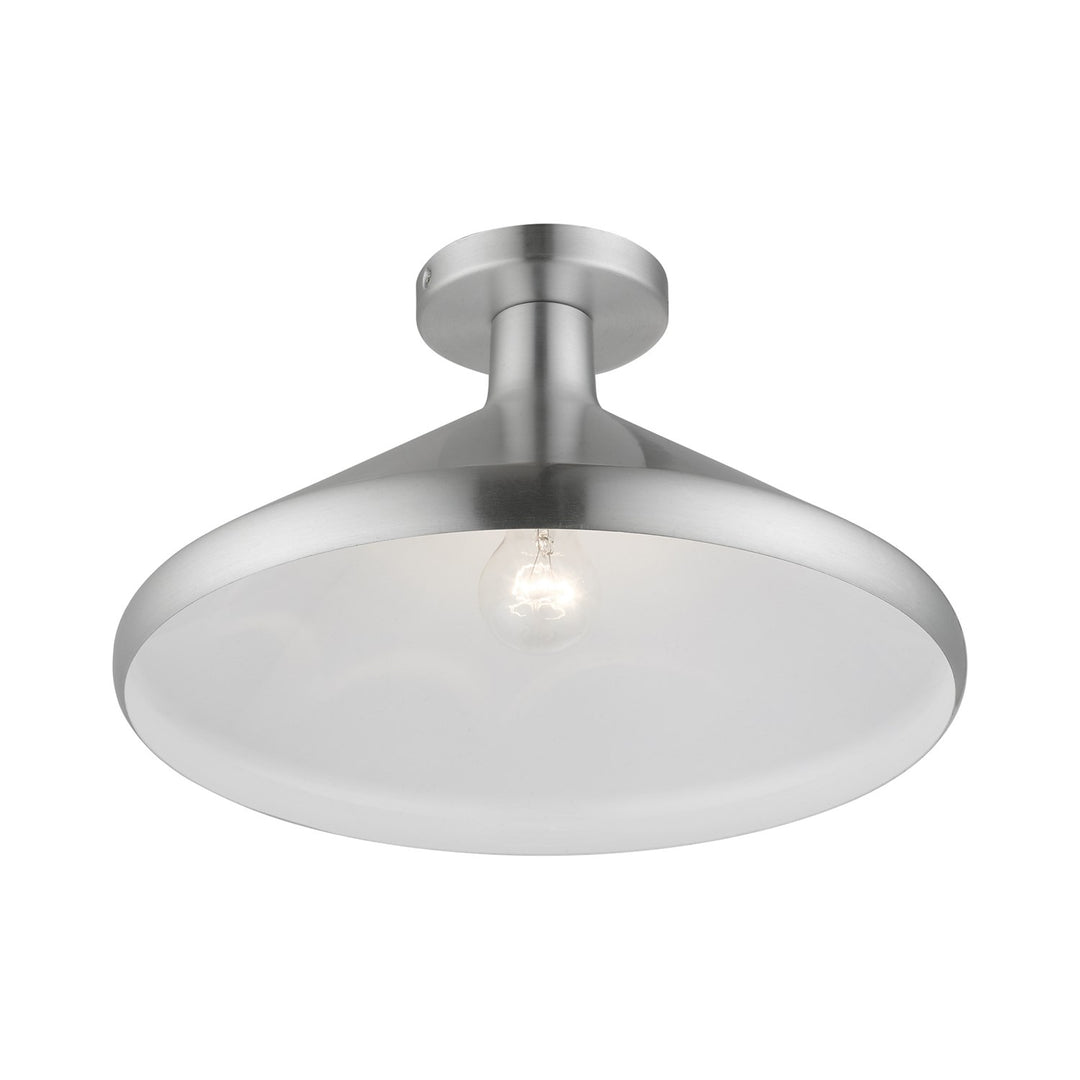 1 Light Brushed Aluminum Semi-Flush Mount
