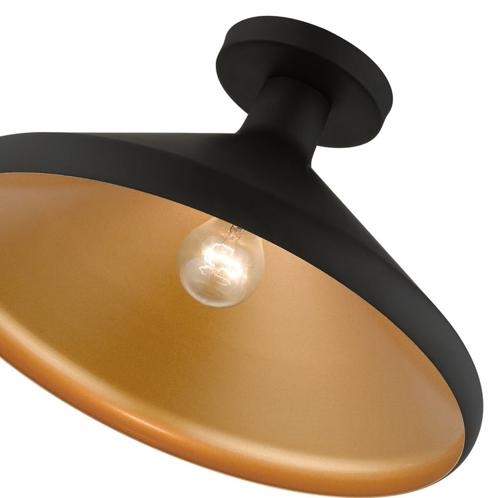 1 Light Black Semi-Flush Mount