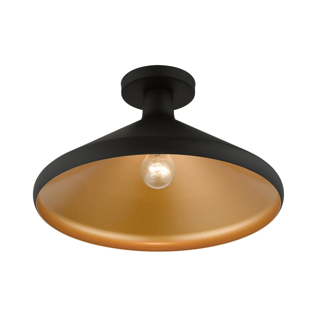1 Light Black Semi-Flush Mount