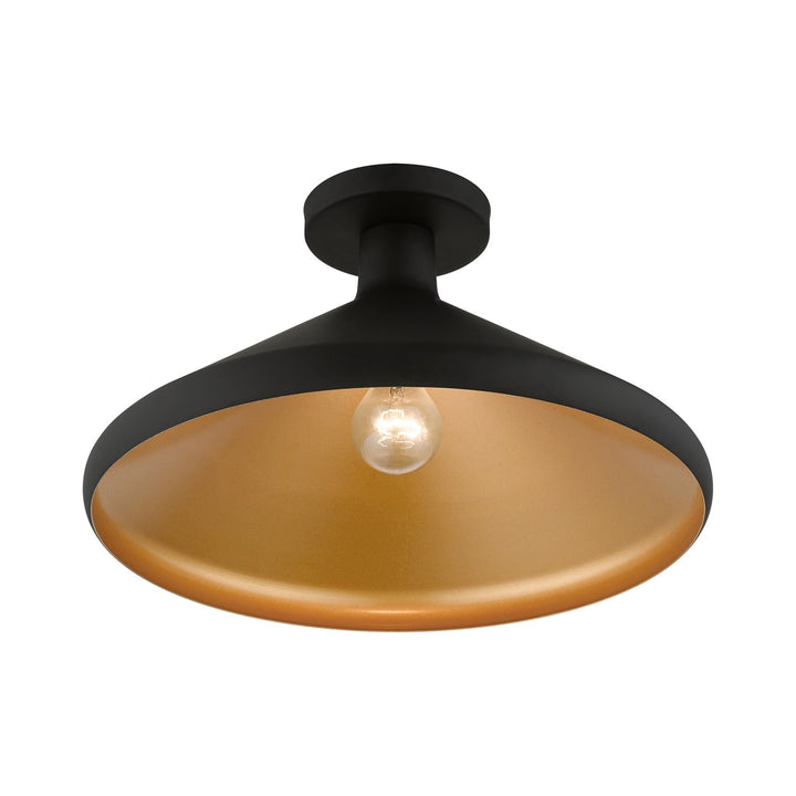 1 Light Black Semi-Flush Mount