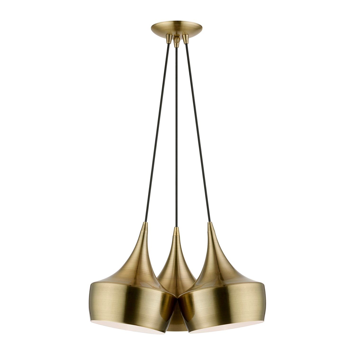 3 Light Antique Brass Cluster Pendant by Livex Lighting