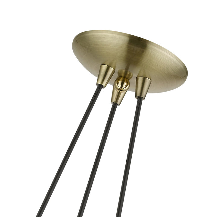 3 Light Antique Brass Cluster Pendant