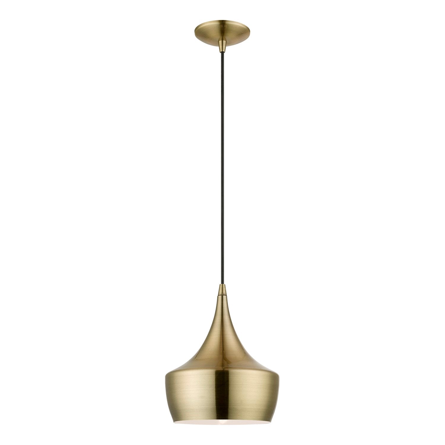 1 Light Antique Brass Pendant by Livex Lighting