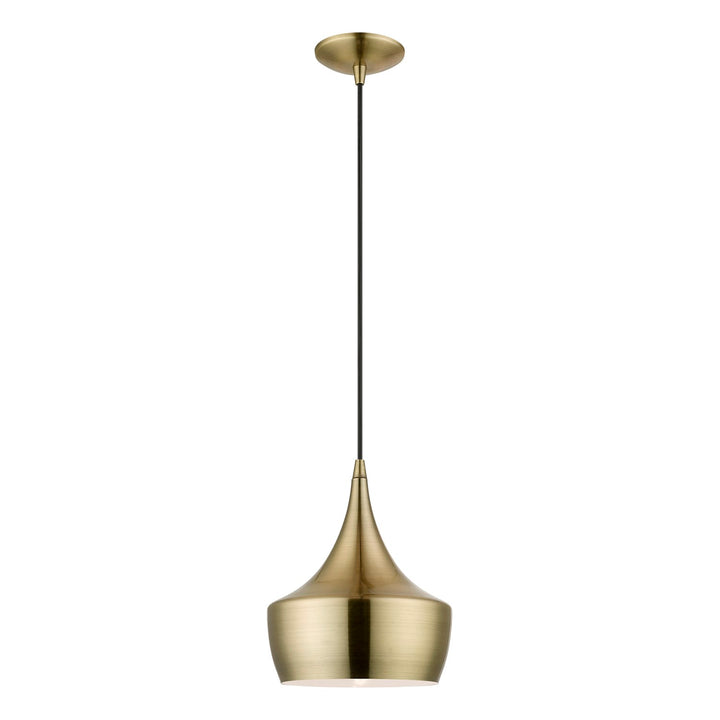 1 Light Antique Brass Pendant by Livex Lighting
