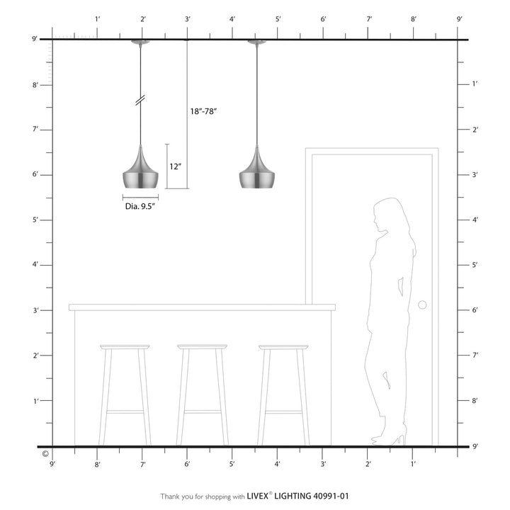 1 Light Antique Brass Pendant