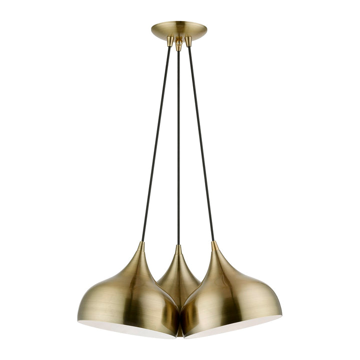 3 Light Antique Brass Cluster Pendant by Livex Lighting