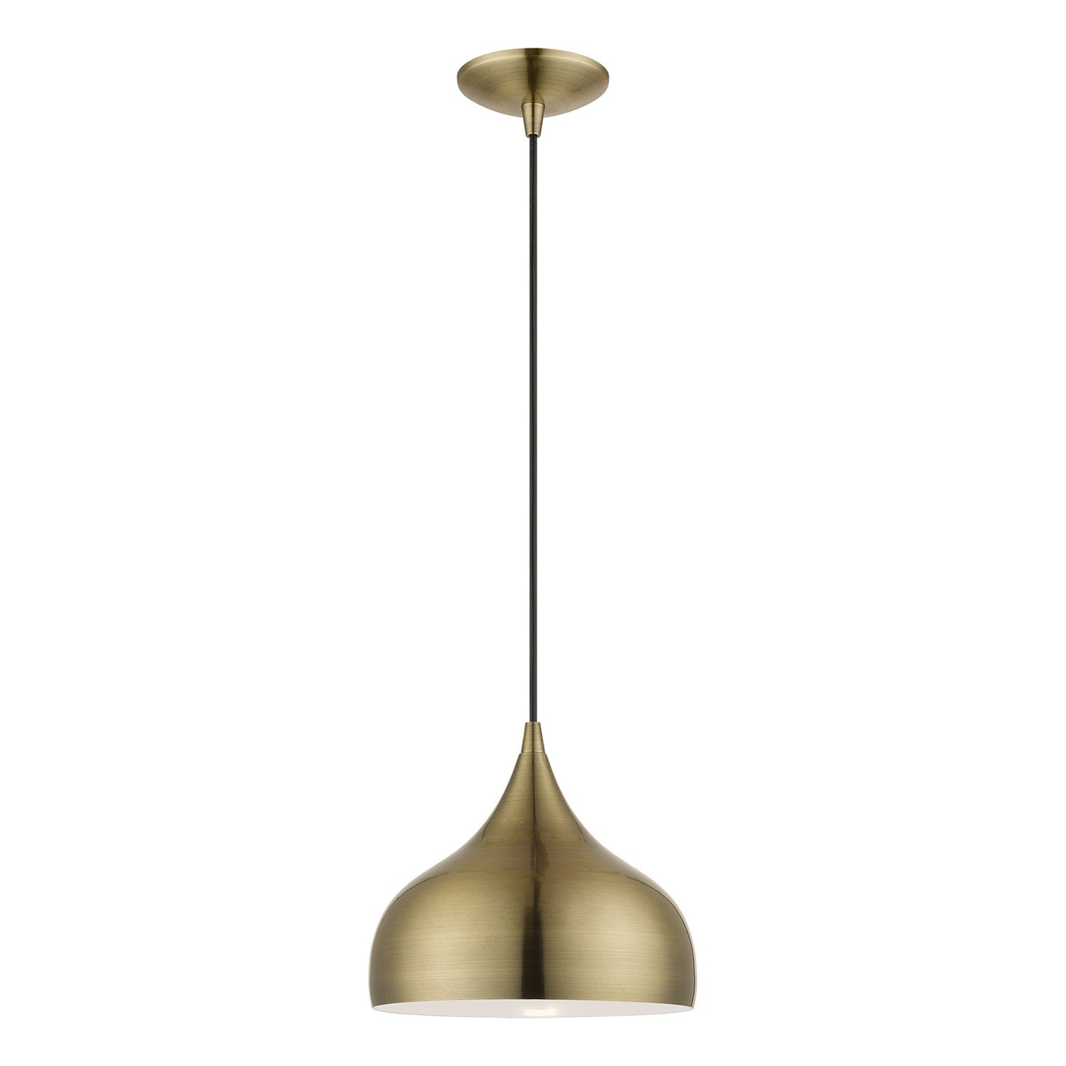 1 Light Antique Brass Pendant by Livex Lighting