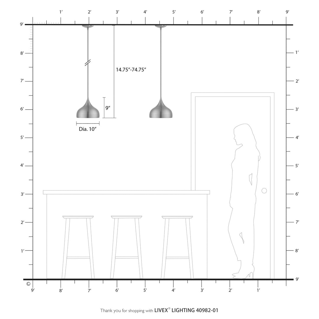 1 Light Antique Brass Pendant