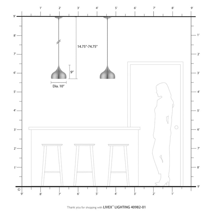 1 Light Antique Brass Pendant