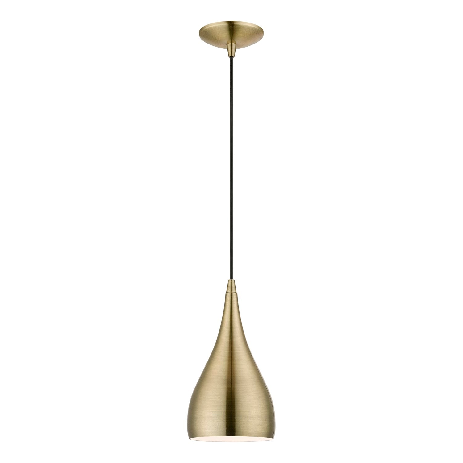 1 Light Antique Brass Pendant by Livex Lighting