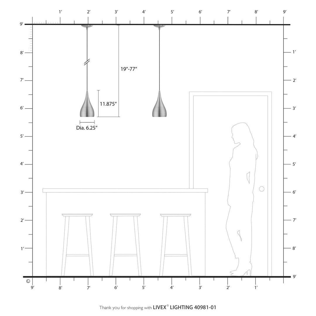 1 Light Antique Brass Pendant