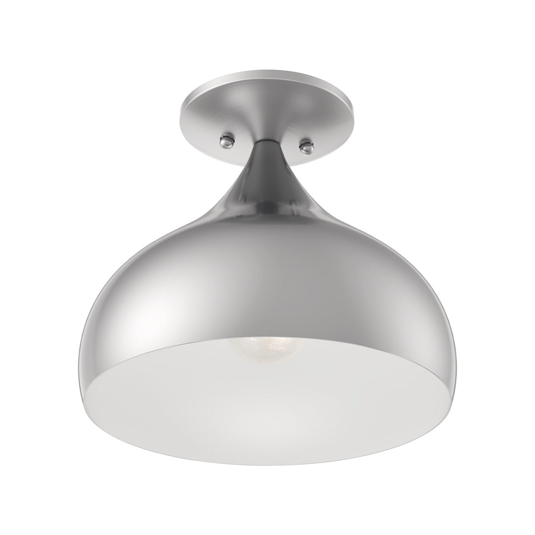 1 Light Brushed Nickel Semi-Flush Mount