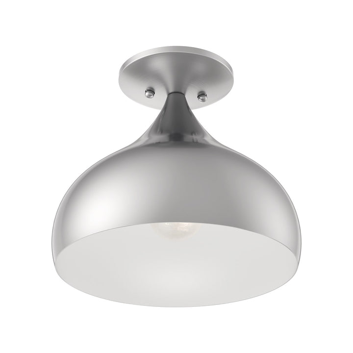1 Light Brushed Nickel Semi-Flush Mount