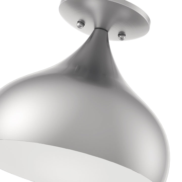 1 Light Brushed Nickel Semi-Flush Mount