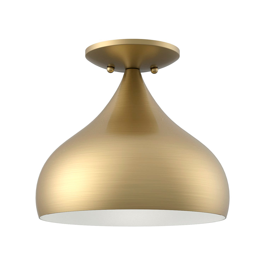 1 Light Antique Brass Semi-Flush Mount by Livex Lighting