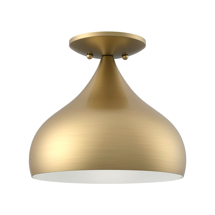 1 Light Antique Brass Semi-Flush Mount by Livex Lighting