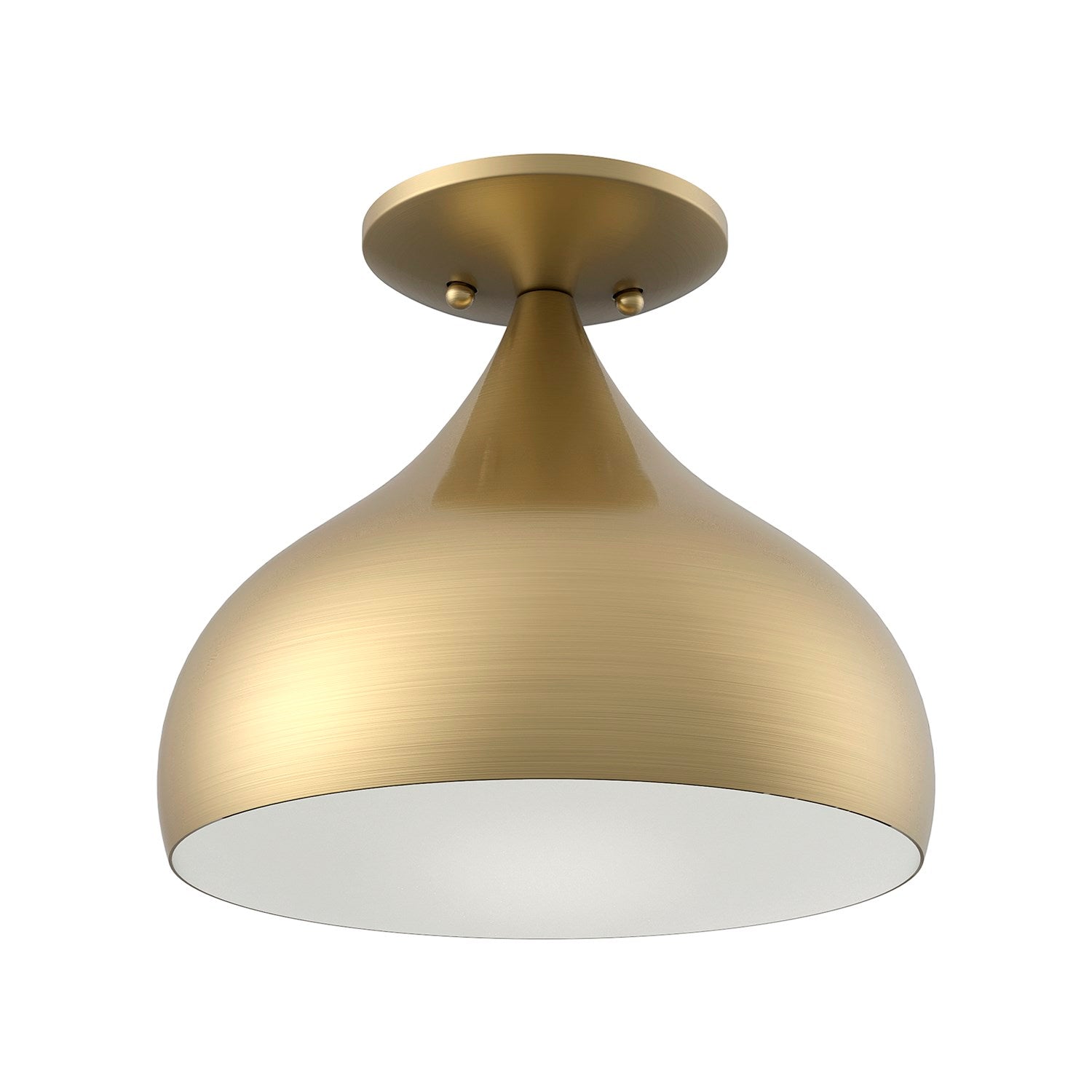 1 Light Antique Brass Semi-Flush Mount