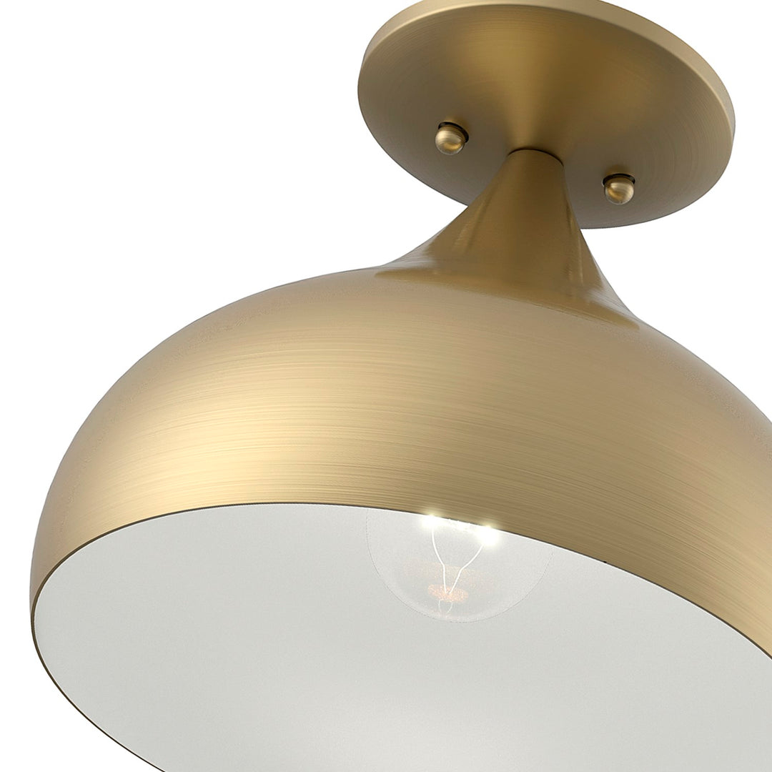 1 Light Antique Brass Semi-Flush Mount