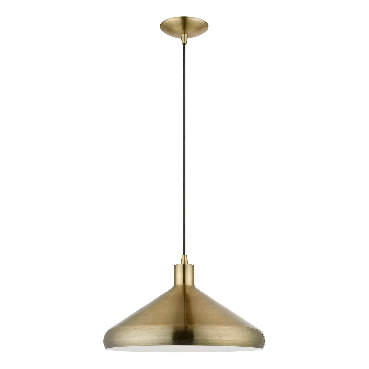 1 Light Antique Brass Pendant by Livex Lighting