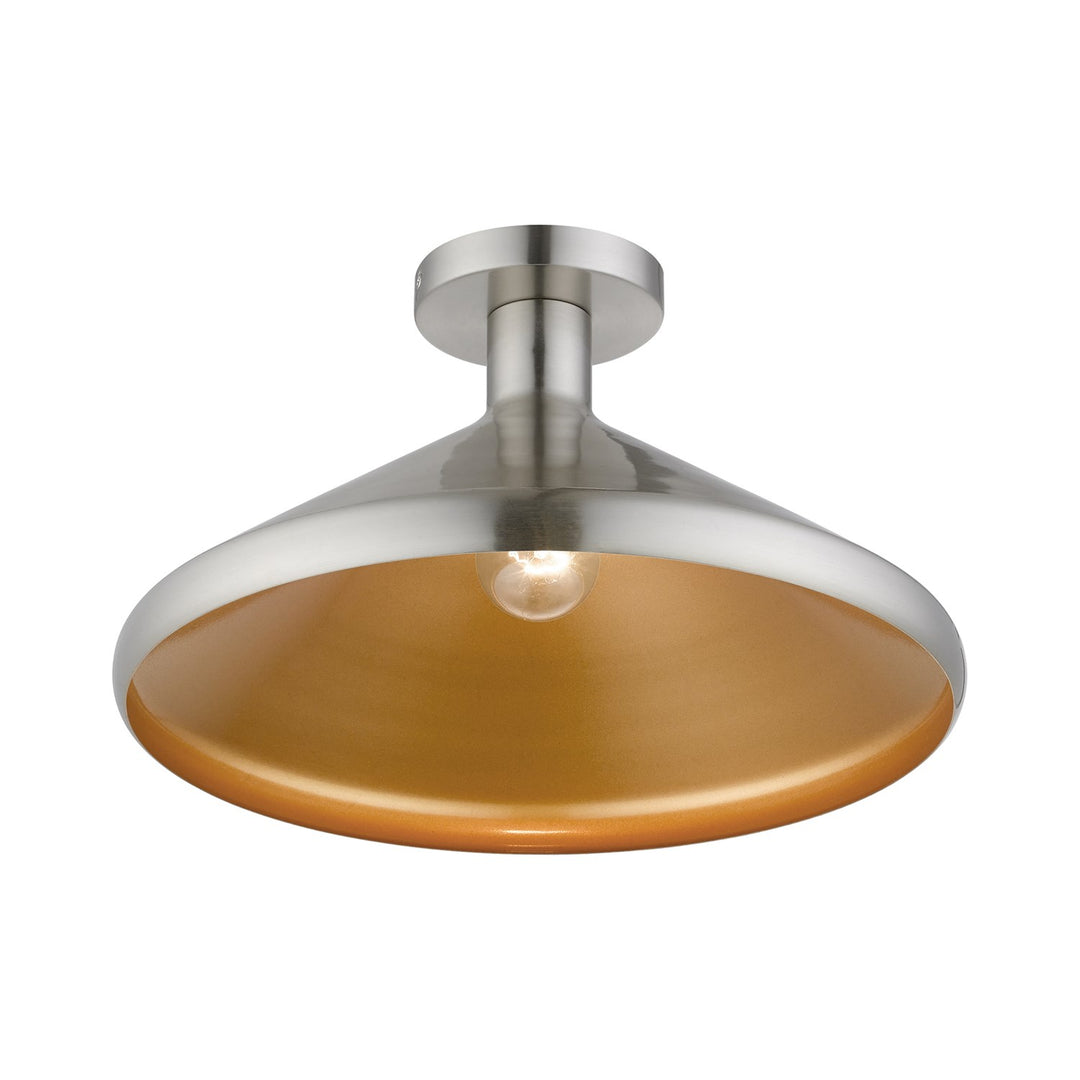 1 Light Brushed Nickel Semi-Flush Mount