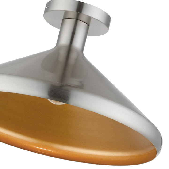 1 Light Brushed Nickel Semi-Flush Mount