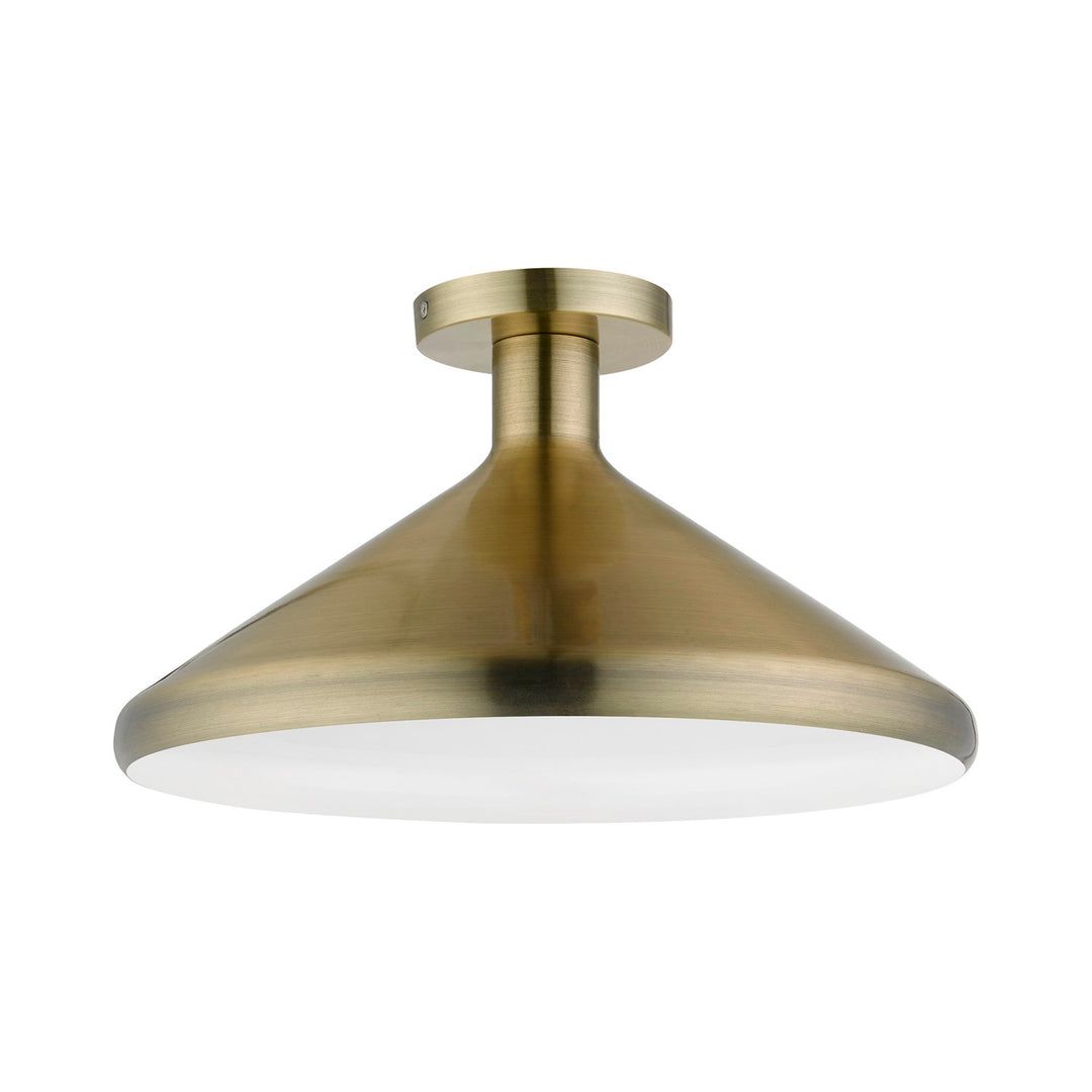 1 Light Antique Brass Semi-Flush Mount by Livex Lighting
