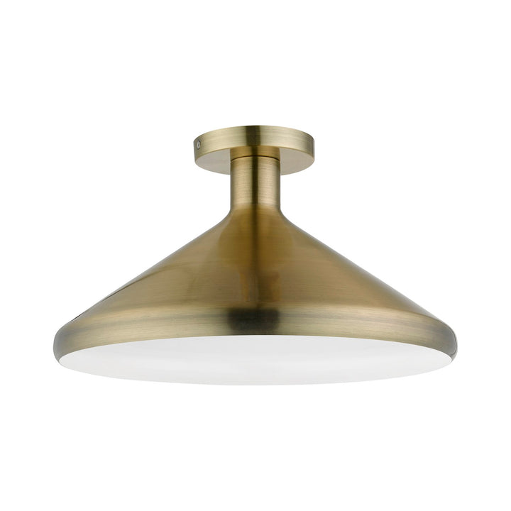 1 Light Antique Brass Semi-Flush Mount by Livex Lighting