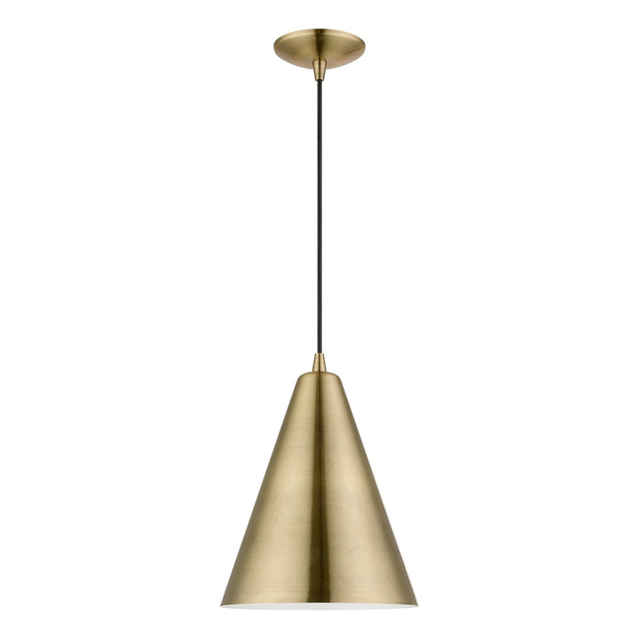 1 Light Antique Brass Pendant by Livex Lighting